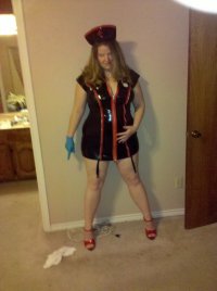 married redhead in black spandex goth outfit and my hooker heels1.jpg