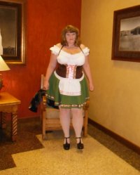 Married Redhead in Beerwench Costume Stockings and Mary Janes1.JPG