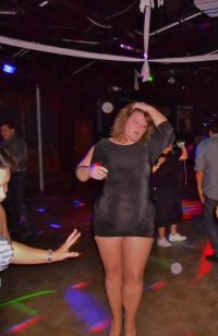 married redhead in my 'Hooker Minidress', suntan crotchless hose, no undies and my 'Hooker Hee...JPG