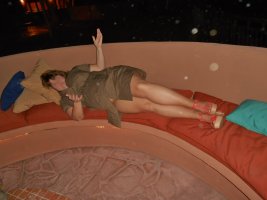 MWF Redhead in Shirt Dress, Suntan Crotchless Pantyhose and my 'Hooker Heels' out on 'Casino N...JPG