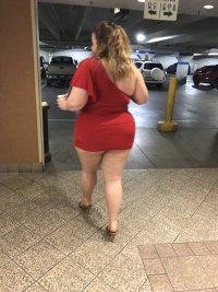 married redhead in my red 'Hooker Tube Minidress', suntan crotchless pantyhose and my 'Hooker ...JPG