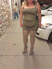 married redhead in tube dress suntan hose and my 'Hooker Heels' out at Bar looking for a Bull 6.jpg married redhead in tube dress suntan hose and my 'Hooker Heels' out at Bar looking for a Bull 6.jpg