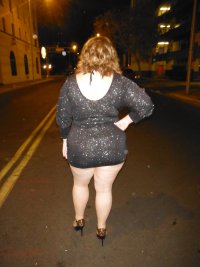 married redhead in minidress, no bra, no undies, suntan hose and my 'hooker heels' working my ...JPG