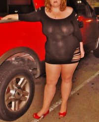 married redhead playing 'Lady Of The Night' in my 'Hooker Minidress', suntan crotchless hose, ...JPG