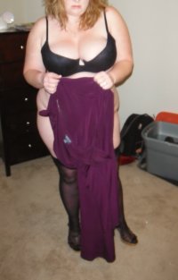 married redhead in dress, stockings and heels getting ready for my date 20.JPG