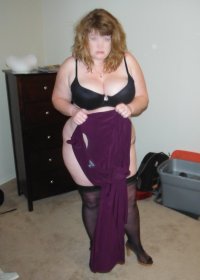 married redhead in dress, stockings and heels getting ready for my date 22.JPG