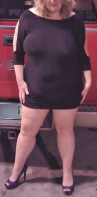 married redhead in my minidress, suntan crotchless hose, no bra and my 'hooker heels' in a dow...jpg