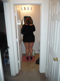 married redhead in just my minidress, crotchless suntan pantyhose and my 'Hooker Heels' nothin...JPG