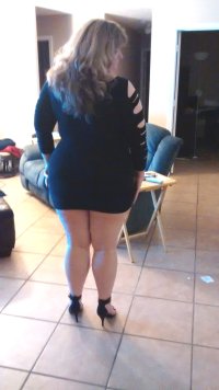 married redhead playing 'Lady Of The Night' in my 'Hooker Minidress', no bra and 'Hooker Heels...jpg