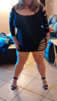 mwf redhead in black dress and my 'stripper heels'.jpg