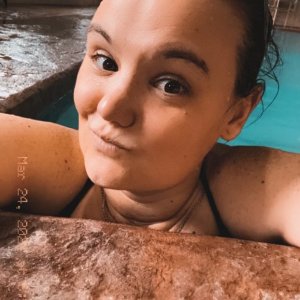 Megan swimming