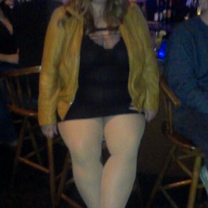 Married redhead out at a “dive” bar at night