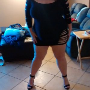 Married Redhead Wearing my Black Minidress and Nothing Else on But My Hooker Heels