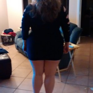 married redhead minidress and heels