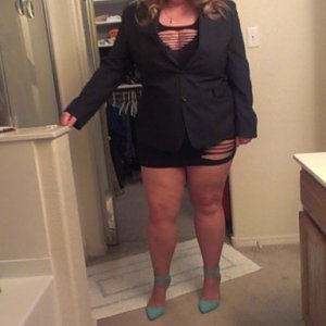 Married Redhead Wearing my Black Minidress and Nothing Else Under But Crotchless Suntan Pantyhose and Heels for my Date with my Bull
