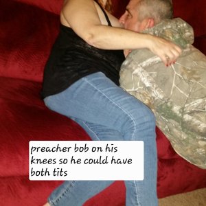 Preacher bob did.not stop. He got on his knees and sucked harder. I held him to my chest soooo kinky