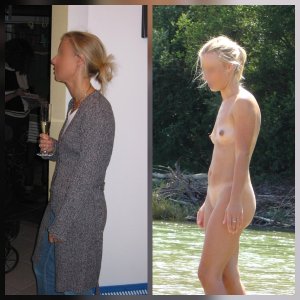 At a party and at the nudist beach