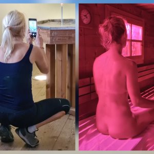 First in sportswear and then in the sauna
