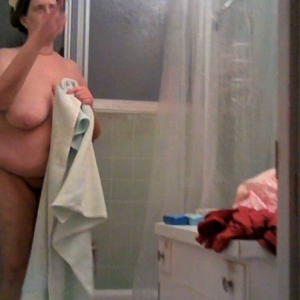 unaware BBW wife drying off 1