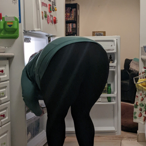 Wife feeding her fat ass